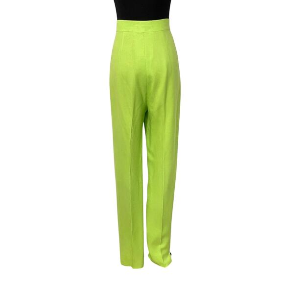Vintage 90s Paola Quadretti Blazer & Trousers Suit Set Citron Neon Green Retro - Picture 9 of 16